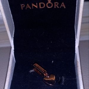 Rose Gold Pandora Drop Heart Clip Charm